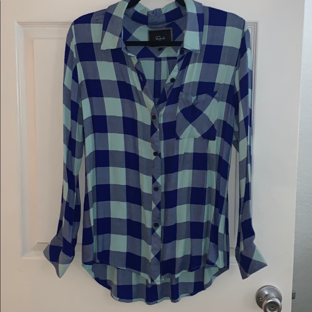 Blue green soft flannel